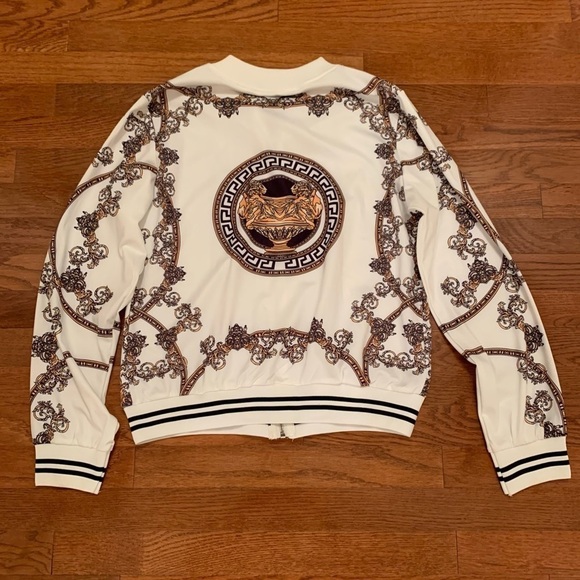 Jackets & Blazers - POLY BASEBALL JACKET ZIPUP GREEK KEYCHAIN GOLD URN VESSEL ITALIAN VEGAS